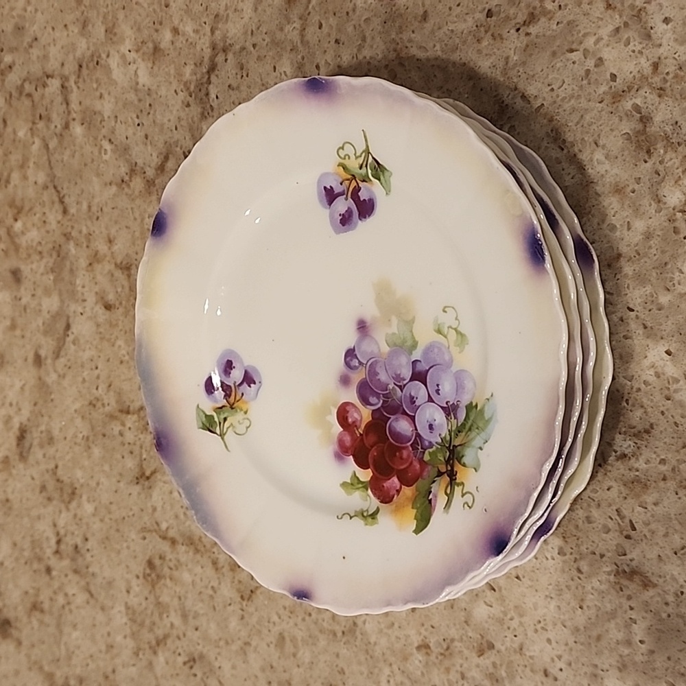 Grape china plates,  marked Germany***